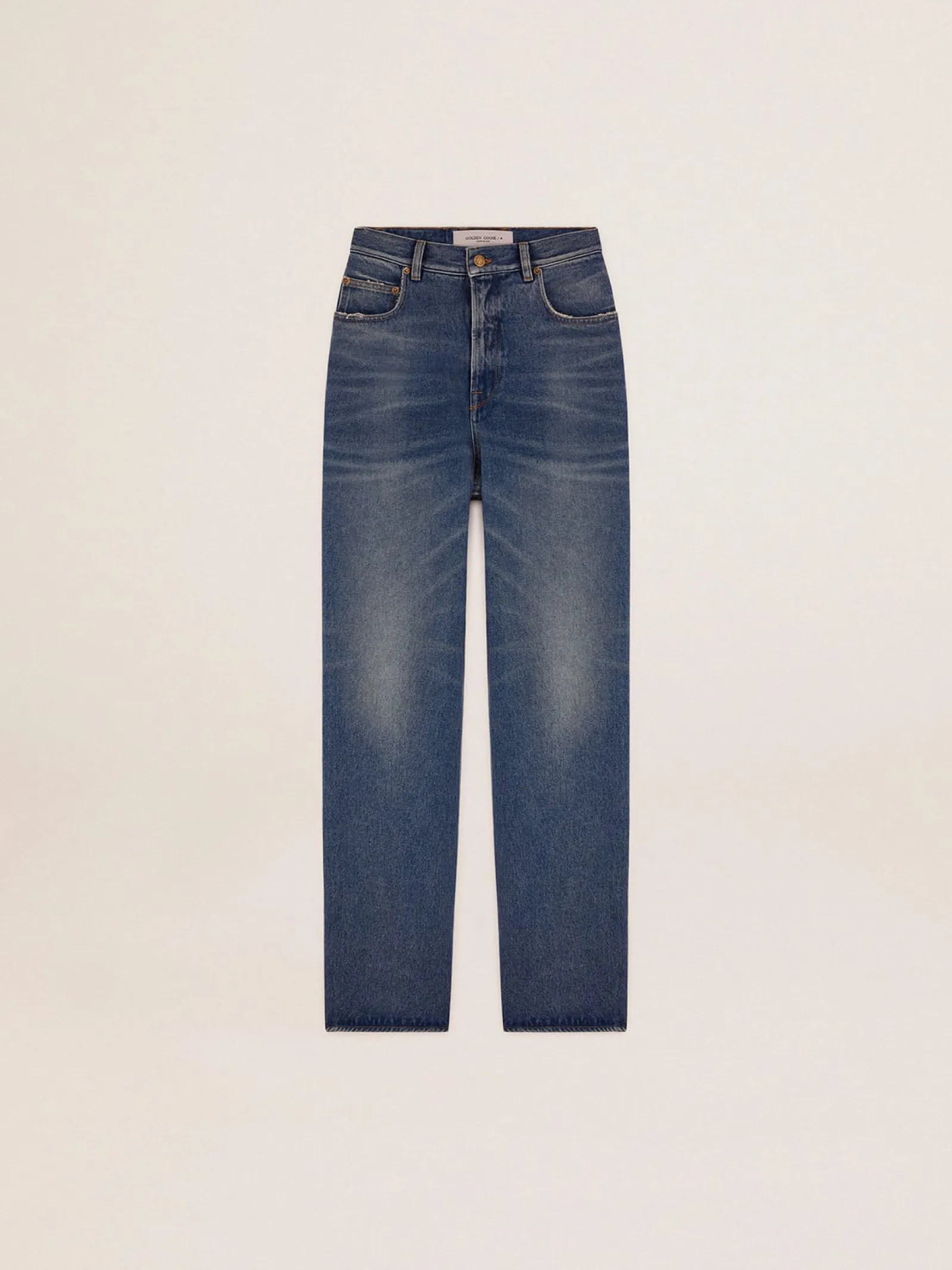 Flash Sale Golden Goose Calça jeans feminina com lavagem média Cor: azul