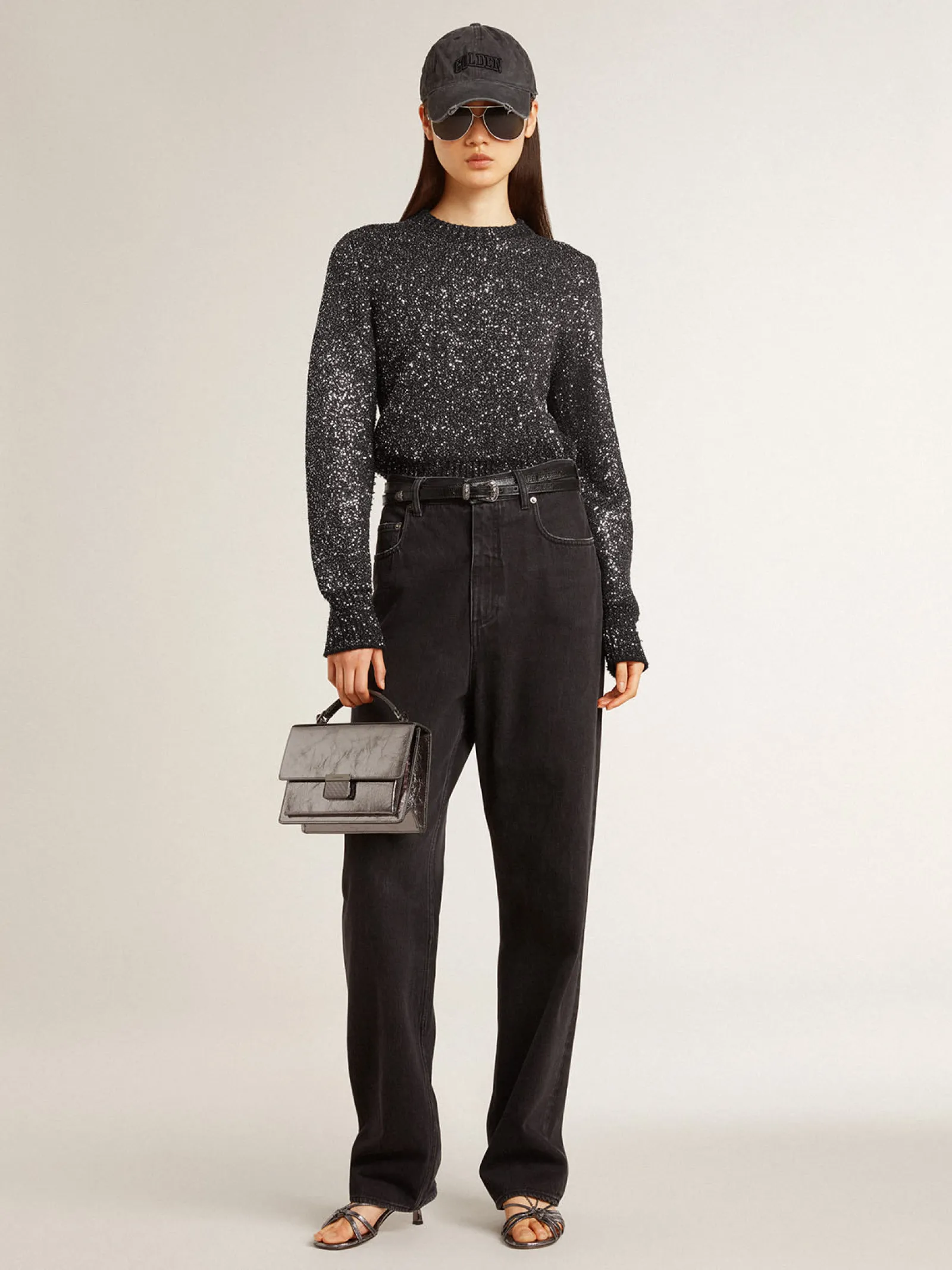 Clearance Golden Goose Calça jeans feminina preta Cor: preto