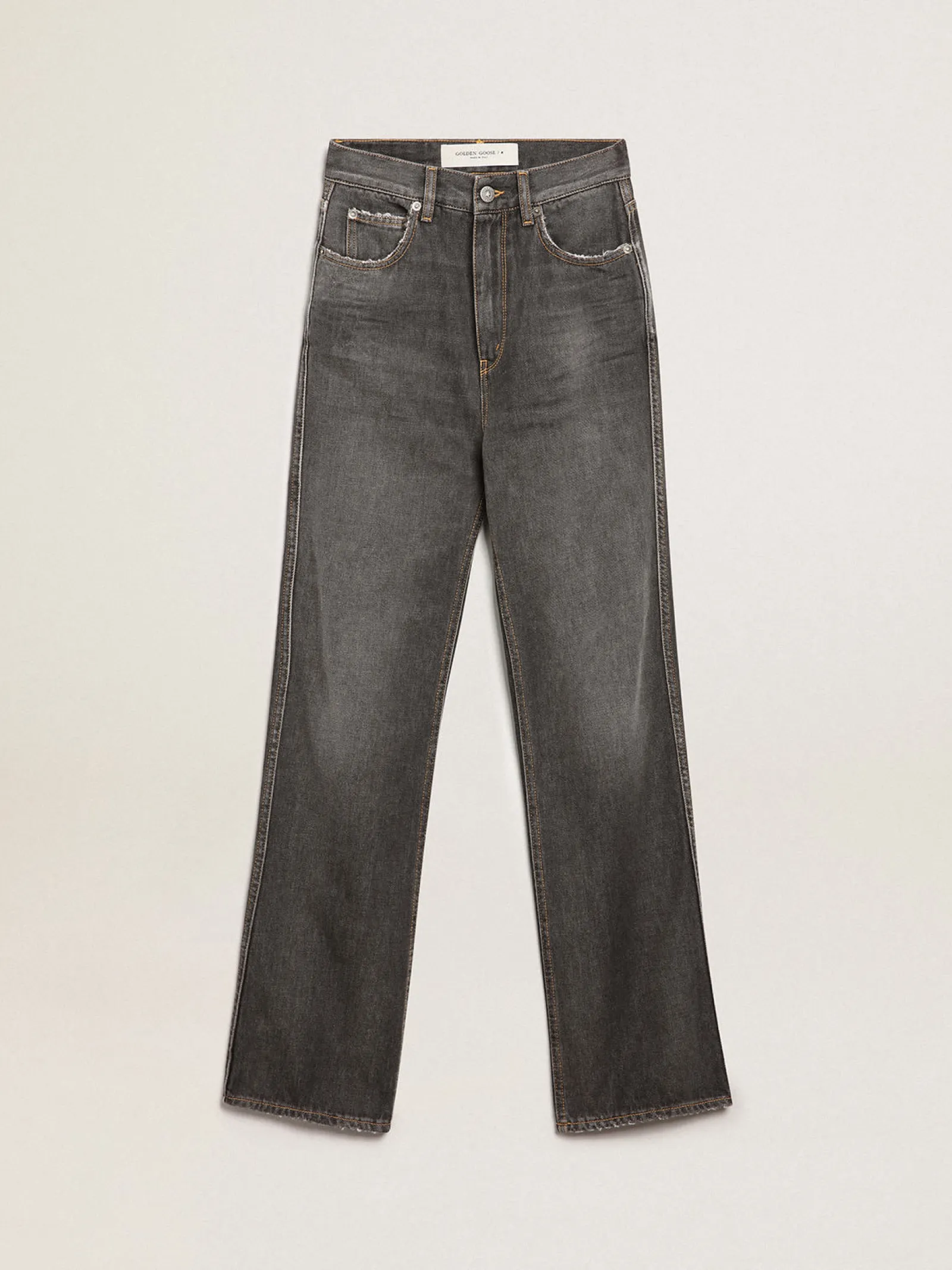 Shop Golden Goose Calça jeans feminina preta com efeito desbotado Cor: preto