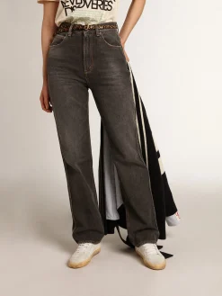 Shop Golden Goose Calça jeans feminina preta com efeito desbotado Cor: preto