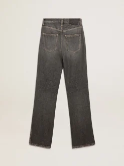 Shop Golden Goose Calça jeans feminina preta com efeito desbotado Cor: preto