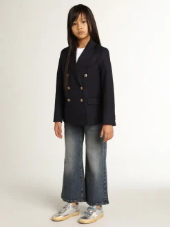 Flash Sale Golden Goose Calça jeans perna larga de sarja azul denim Cor: azul denim