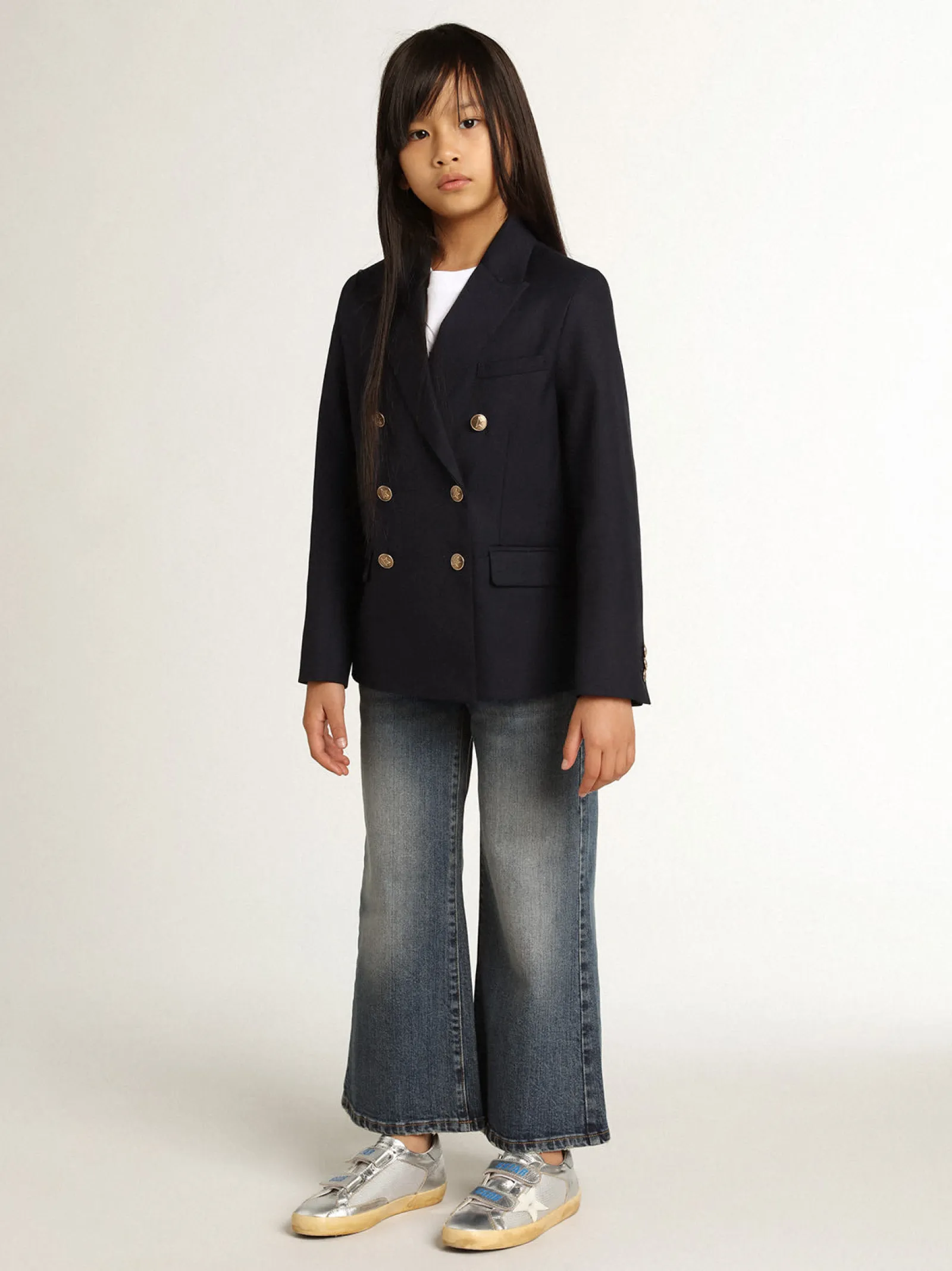 Flash Sale Golden Goose Calça jeans perna larga de sarja azul denim Cor: azul denim
