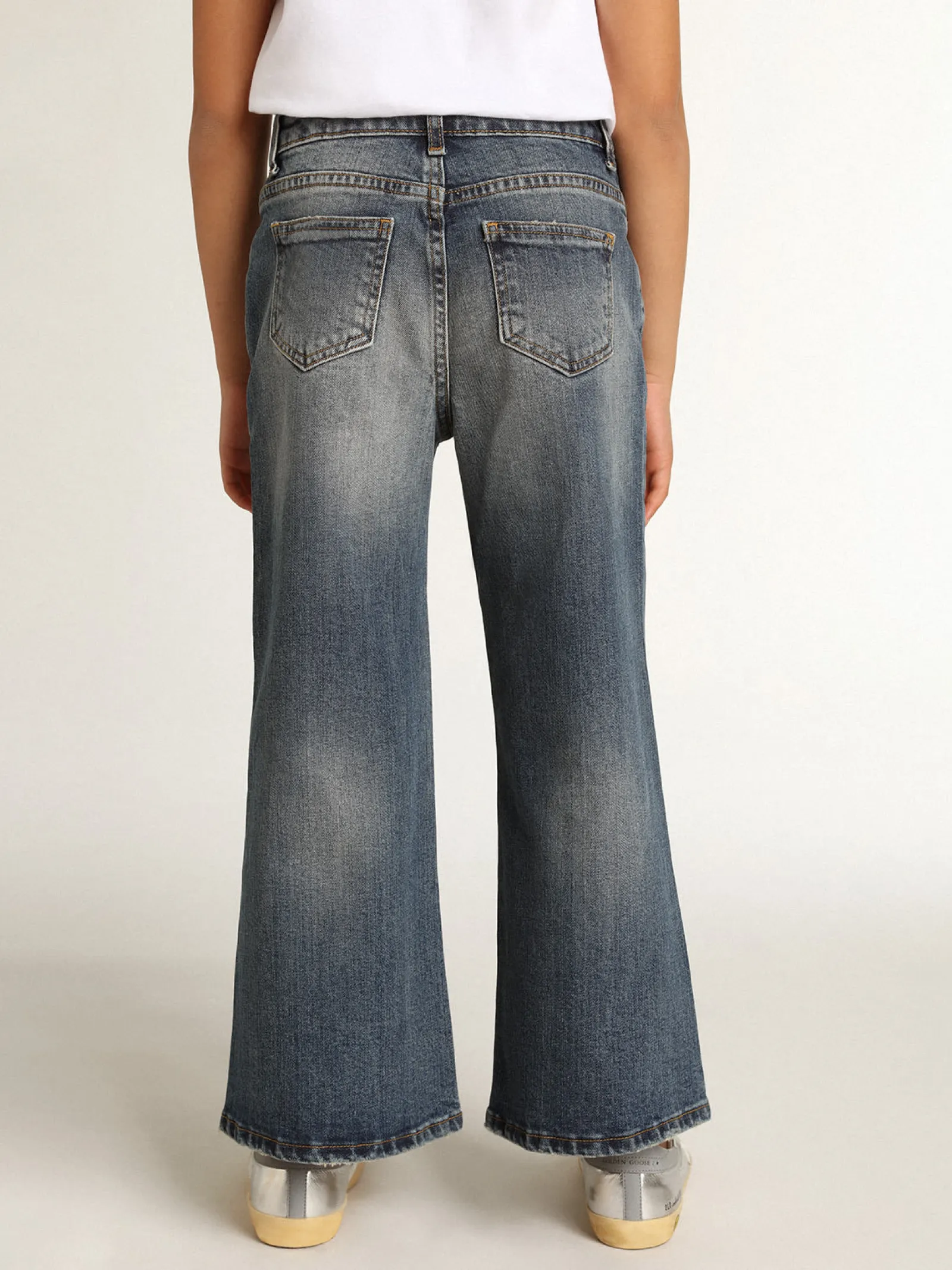Flash Sale Golden Goose Calça jeans perna larga de sarja azul denim Cor: azul denim