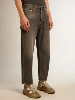 Flash Sale Golden Goose Calça jeans preta masculina com efeito desbotado Golden Collection