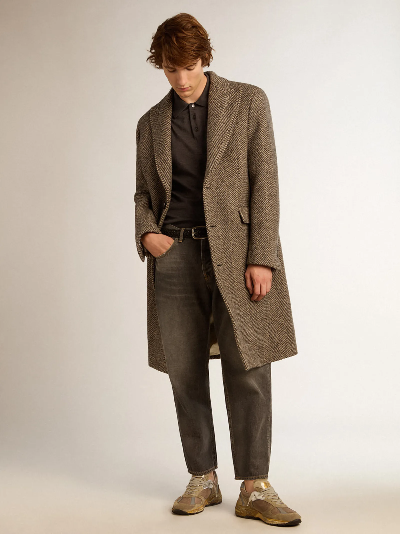 Flash Sale Golden Goose Calça jeans preta masculina com efeito desbotado Golden Collection