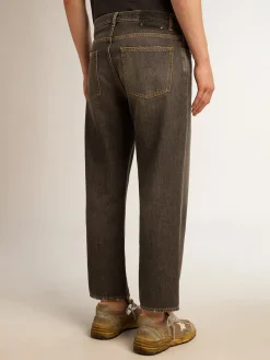Flash Sale Golden Goose Calça jeans preta masculina com efeito desbotado Golden Collection