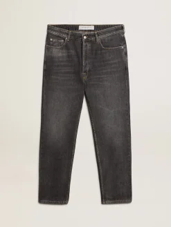 Hot Golden Goose Calça jeans preta masculina com bolso impresso Cor: preto