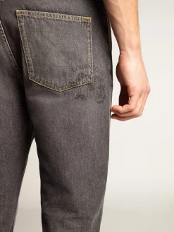 Hot Golden Goose Calça jeans preta masculina com bolso impresso Cor: preto