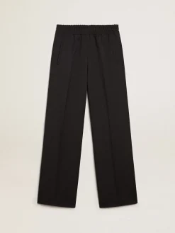 Sale Golden Goose Calça jogging de gabardine de lã azul-escura Golden Collection