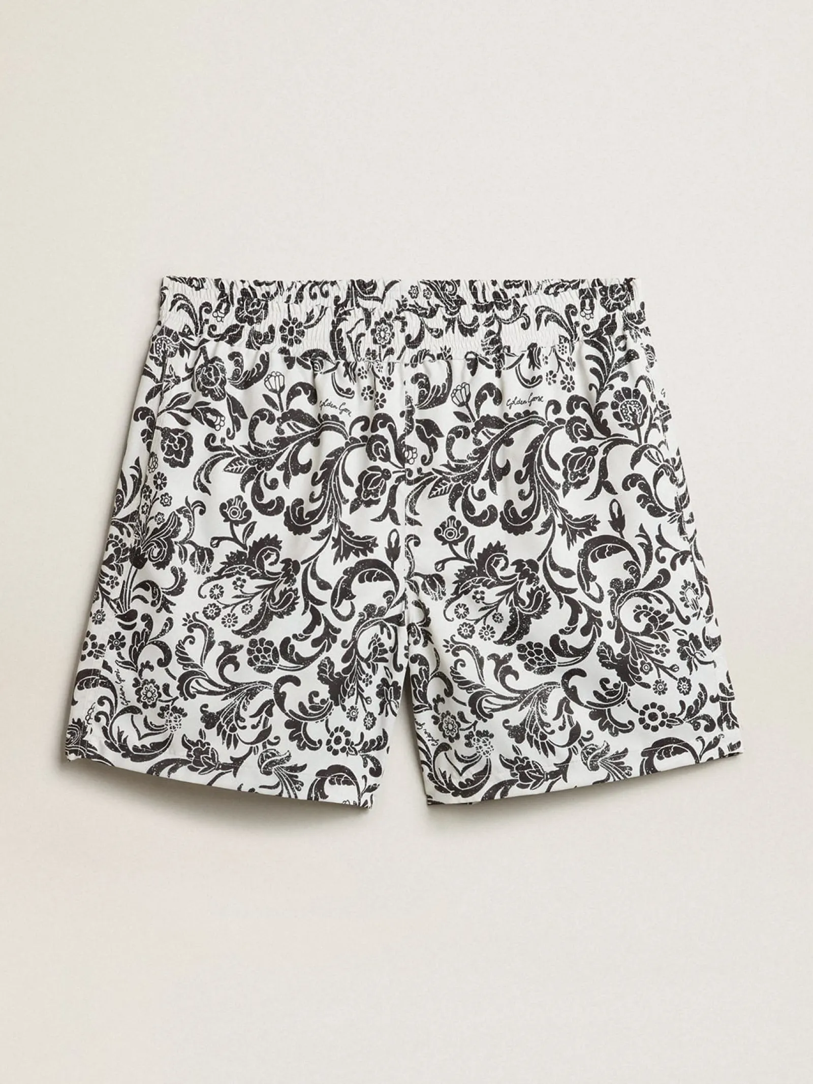 Discount Golden Goose Calção boxer com estampa branca e preta all-over Coleção Resort
