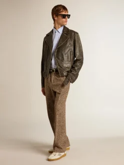 Best Sale Golden Goose Camisa azul bebê de algodão com bordado no bolso Coleção Journey