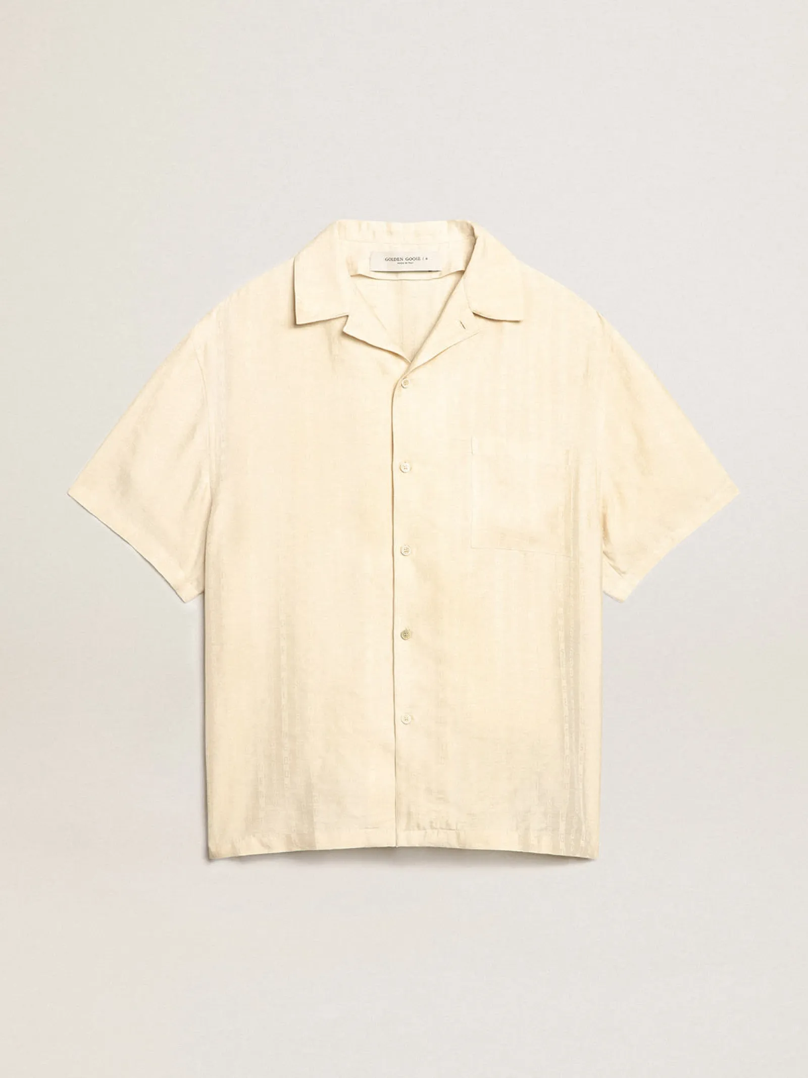 Cheap Golden Goose Camisa de linho de manga curta cor de pergaminho Cor: pergaminho