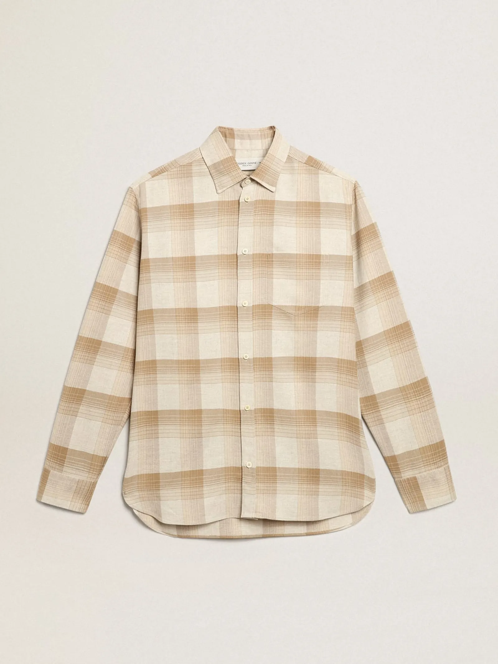 Discount Golden Goose Camisa de modelagem slim cor de pimenta e areia escura Cor: pimenta e areia escura