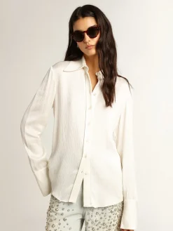 Clearance Golden Goose Camisa modelagem slim cor de pergaminho Cor: pergaminho