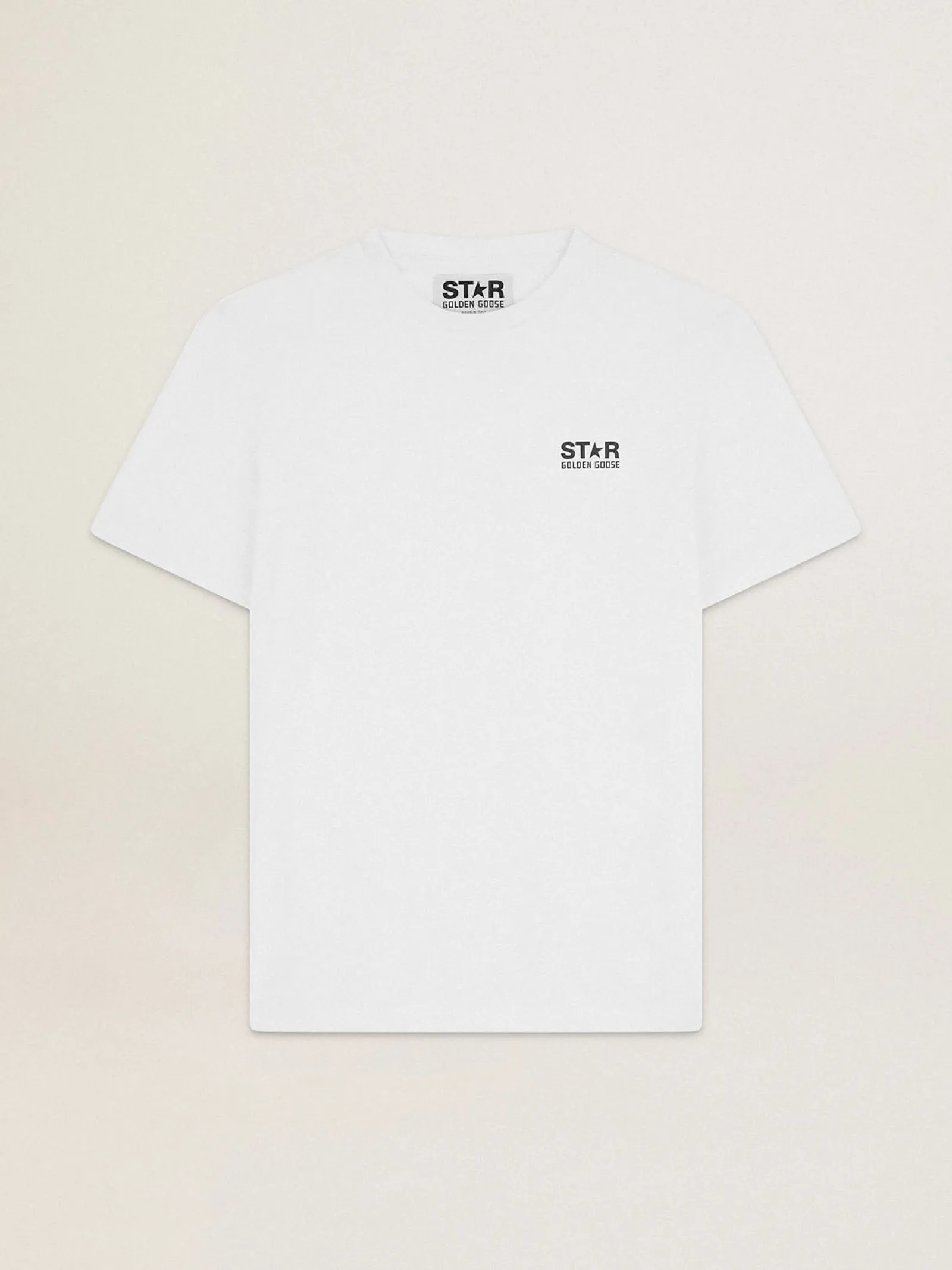 Online Golden Goose Camiseta branca Coleção Star com logo e estrela pretos em contraste Cor: branco