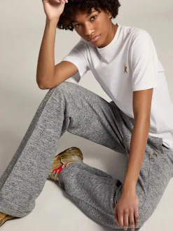 Store Golden Goose Camiseta branca Coleção Star com estrela de glitter dourado na frente Cor: branco
