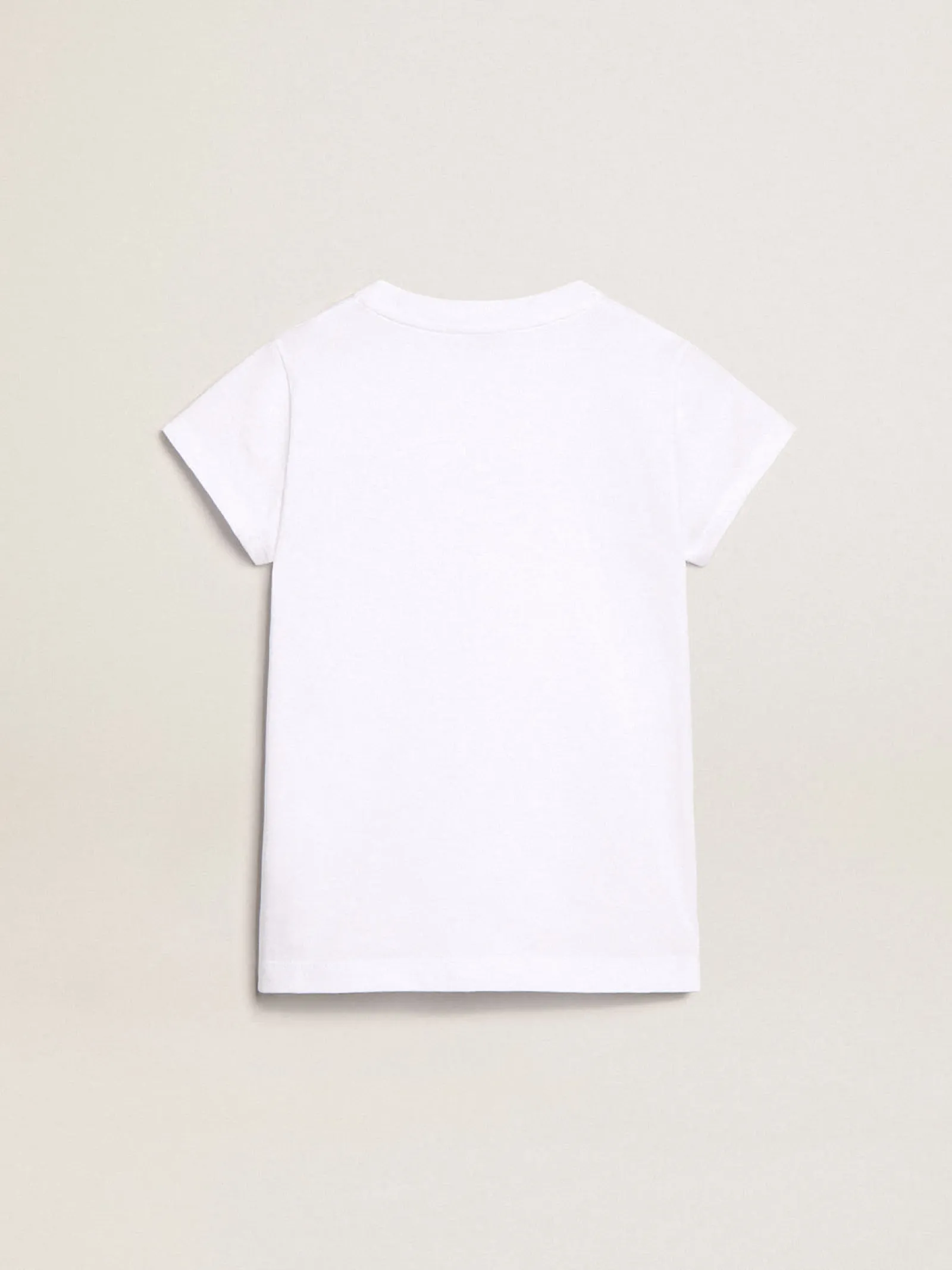 Best Sale Golden Goose Camiseta branca com a palavra Golden em cristais no centro Cor: branco