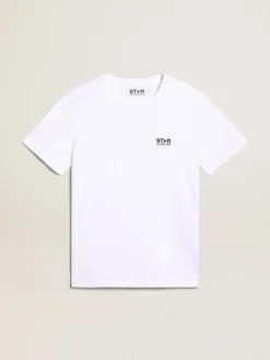 Cheap Golden Goose Camiseta branca com logo preto em contraste na frente Cor: branco óptico