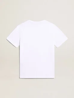 Cheap Golden Goose Camiseta branca com logo preto em contraste na frente Cor: branco óptico