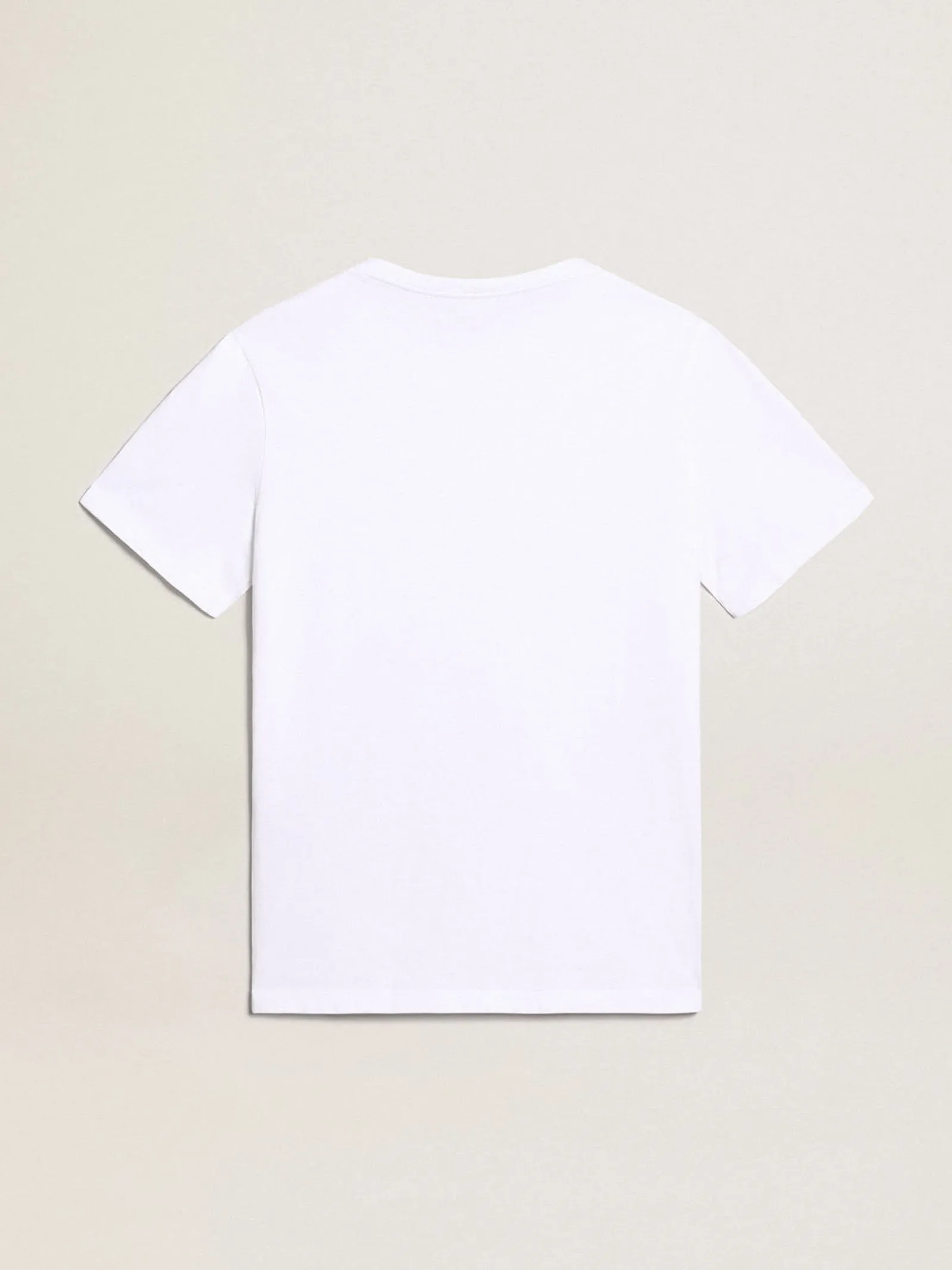 Cheap Golden Goose Camiseta branca com logo preto em contraste na frente Cor: branco óptico