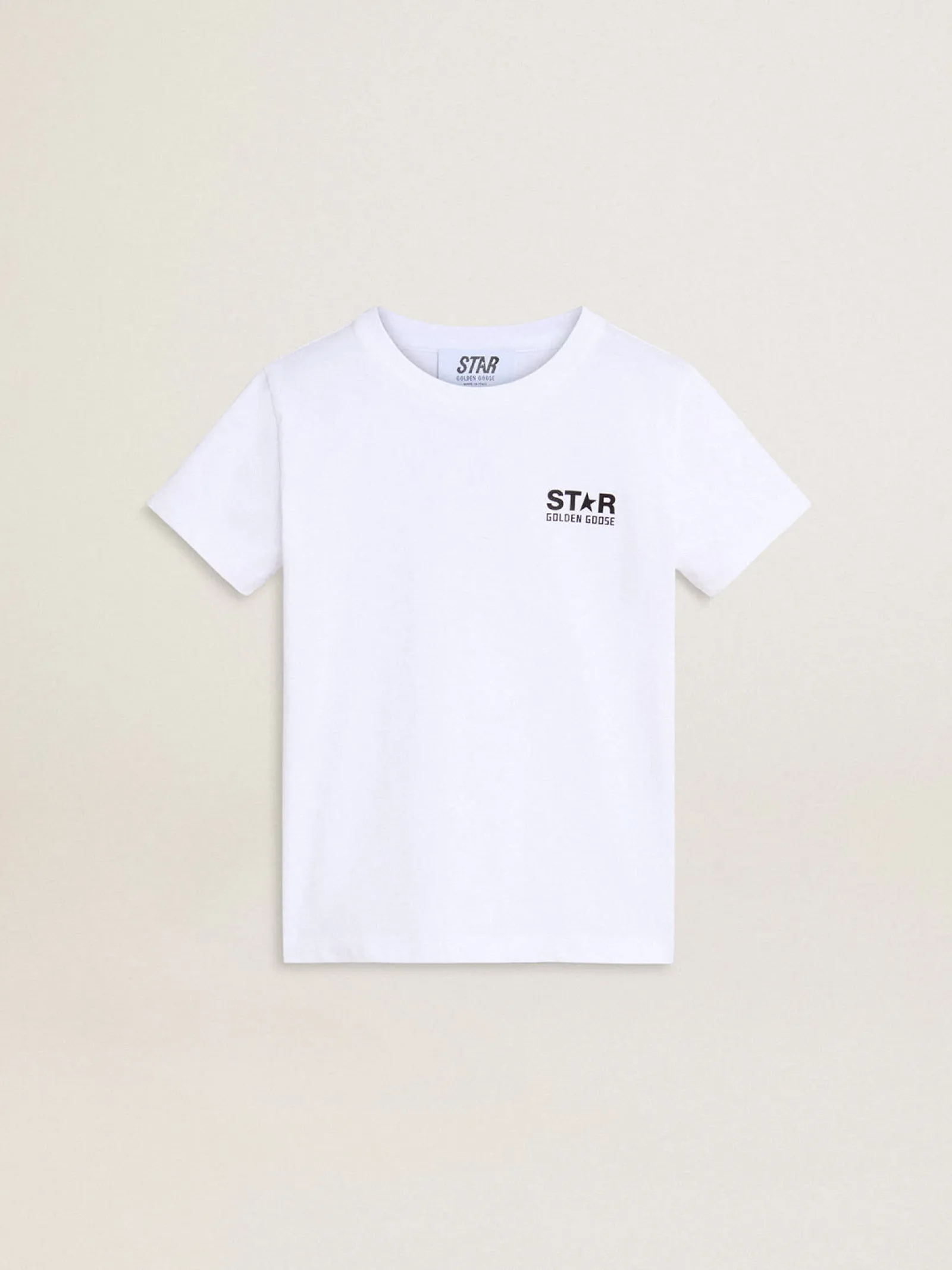Flash Sale Golden Goose Camiseta branca com logo e estrela pretos em contraste Cor: branco óptico