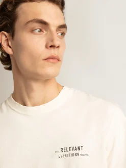 Discount Golden Goose Camiseta branca com tratamento desgastado com escrita Cor: branco heritage