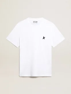 Cheap Golden Goose Camiseta branca masculina com estrela azul-escura na frente Star Collection