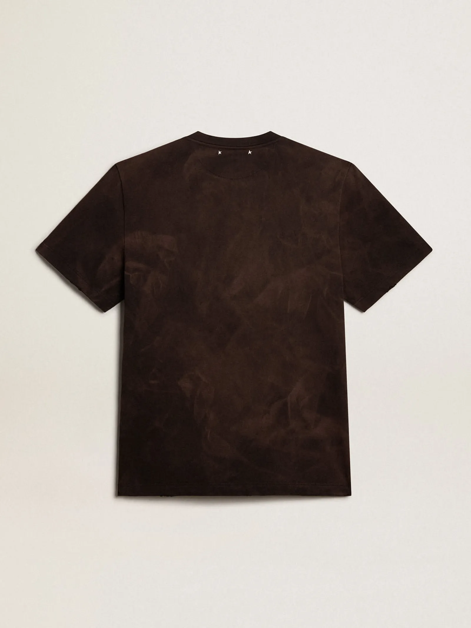 Sale Golden Goose Camiseta de algodão antracite com escrita na frente Coleção Journey