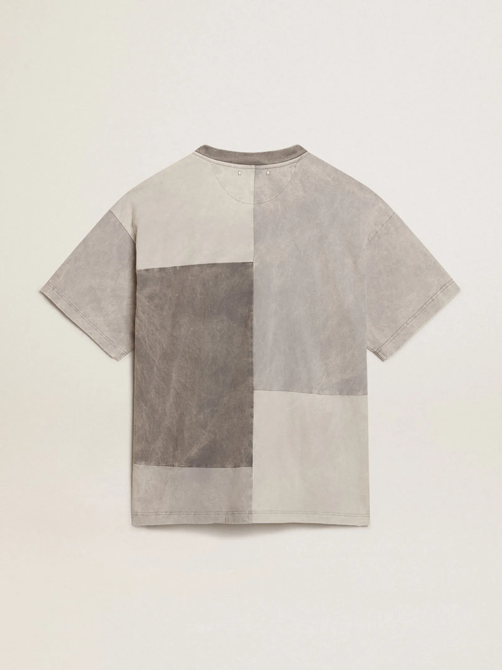 Best Sale Golden Goose Camiseta em várias tonalidades de cinza com efeito usado Coleção Journey