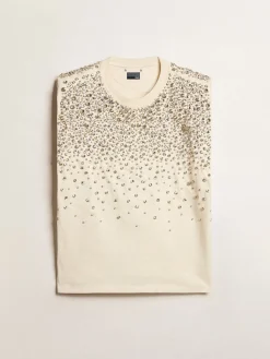 Hot Golden Goose Camiseta Exclusiva HAUS of Dreamers branco usado com bordados Swarovski Exclusividade HAUS of Dreamers