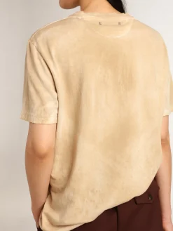 Cheap Golden Goose Camiseta feminina marfim com estampa floral Cor: marfim