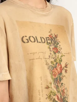 Cheap Golden Goose Camiseta feminina marfim com estampa floral Cor: marfim