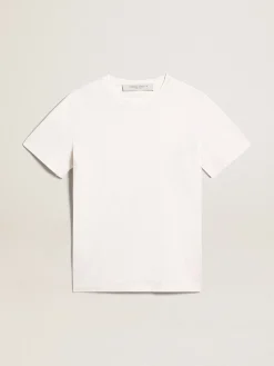 Online Golden Goose Camiseta masculina branca com tratamento desgastado Cor: branco