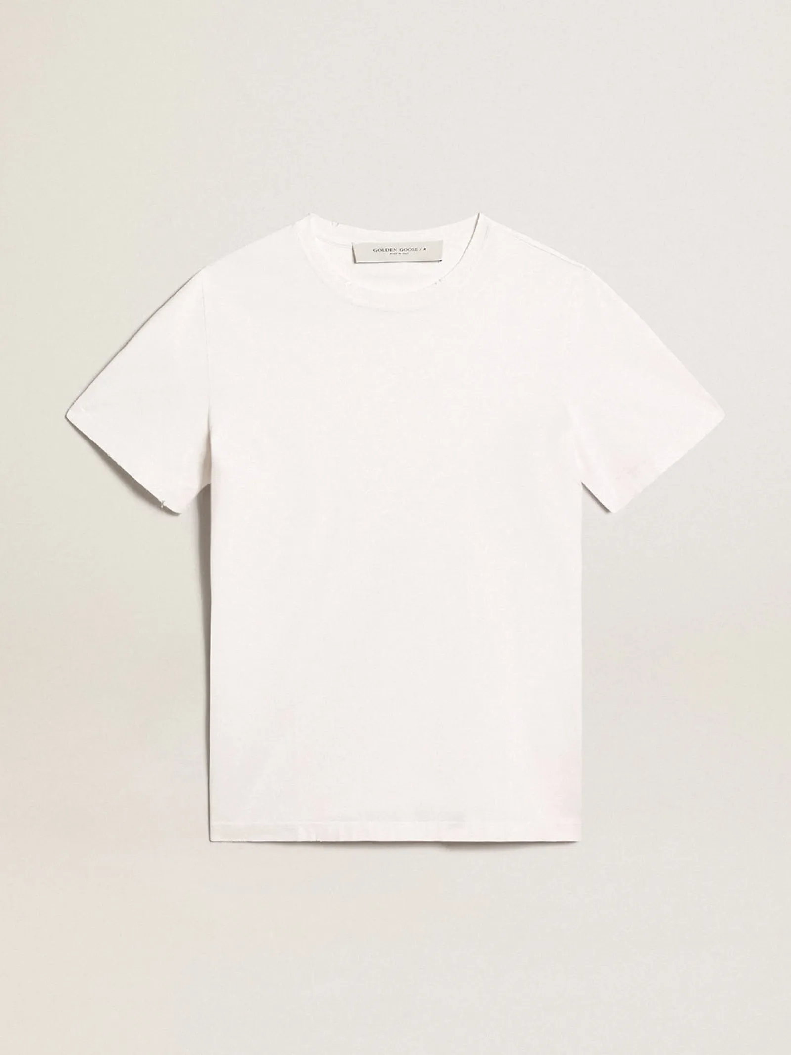 Online Golden Goose Camiseta masculina branca com tratamento desgastado Cor: branco