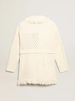 Cheap Golden Goose Cardigã cor de papiro de algodão com cinto Cor: papiro