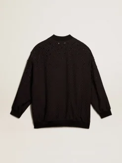 Flash Sale Golden Goose Cardigã feminino preto com bordado degradê Coleção Journey