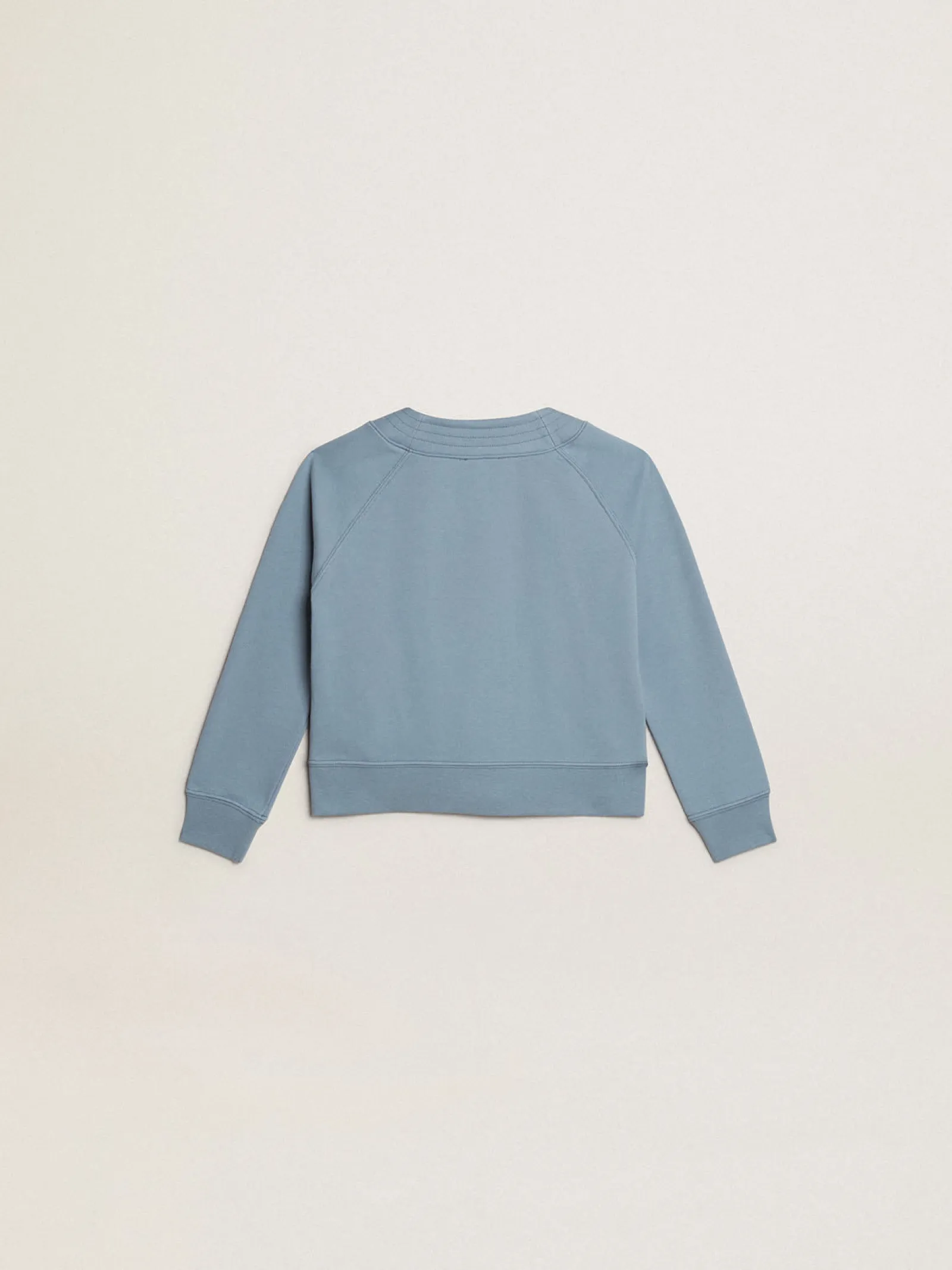 Clearance Golden Goose Cardigã infantil feminino de algodão azul com escrita de miçangas Coleção Journey