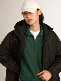 Hot Golden Goose Casaco acolchoado longo feminino preto com capuz Cor: preto