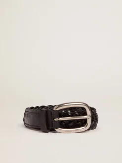 Fashion Golden Goose Cinto feminino de couro preto Cor: preto