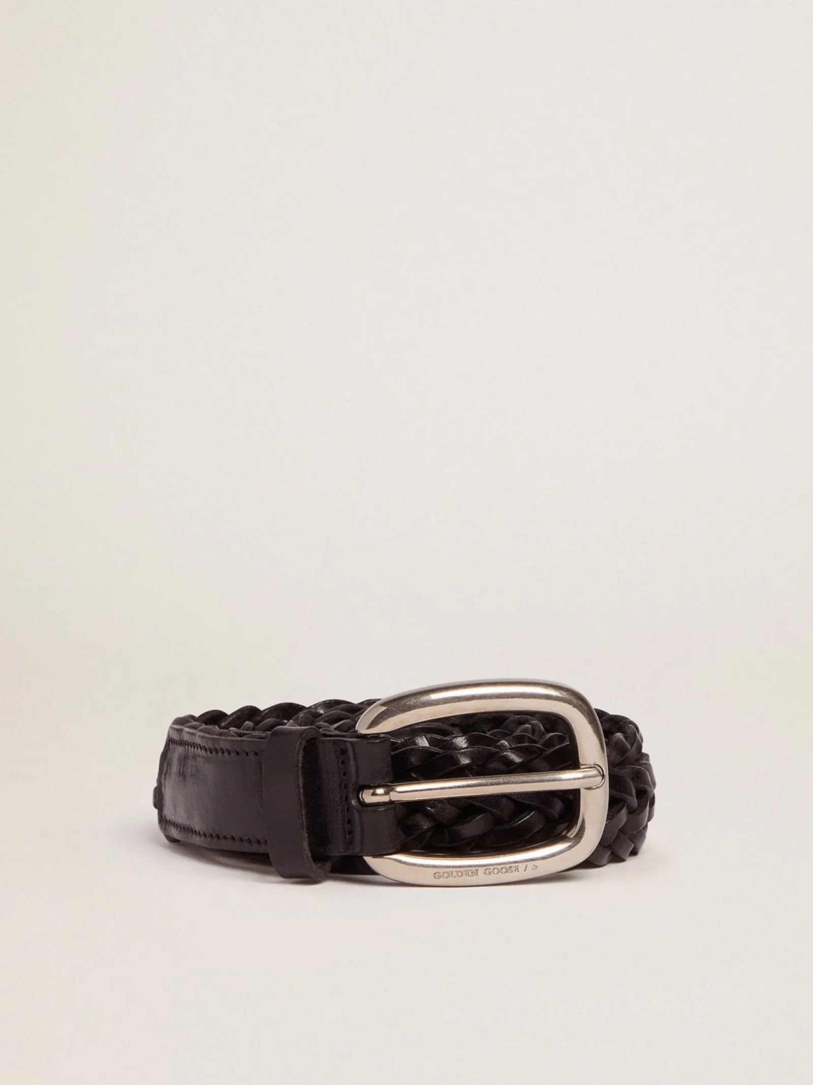 Fashion Golden Goose Cinto feminino de couro preto Cor: preto