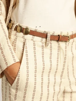 Online Golden Goose Cinto Trinidad de couro marrom envelhecido, maxi tachas douradas Cor: couro envelhecido