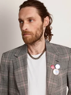 Flash Sale Golden Goose Colar de corrente masculino cor prata antiga Família: Timeless