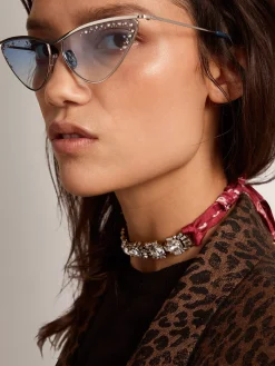 Sale Golden Goose Colar feminino na cor ouro velho com cristais e lenço estampado Família: Déco