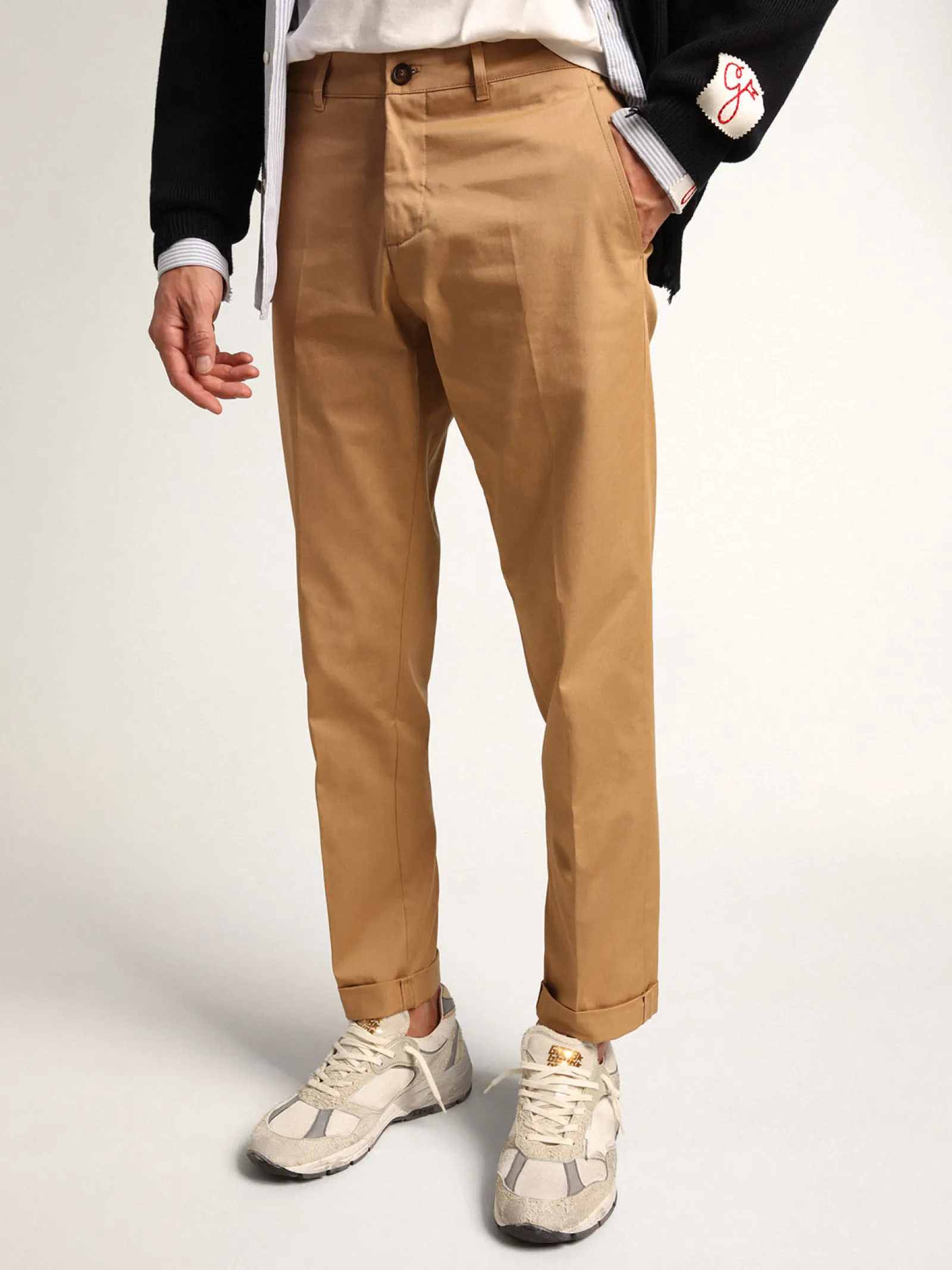 Best Sale Golden Goose Dad-Star masculino de suede branco e cinza e estrela de couro branco Cor: branco