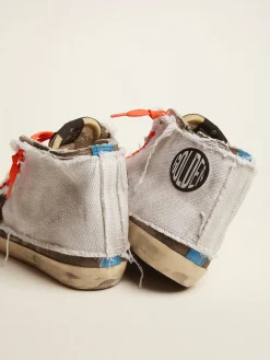 Fashion Golden Goose Francy LAB masculino com estampa camuflada e lona sobreposta Cabedal com estampa camuflada e camada de lona branca sobreposta