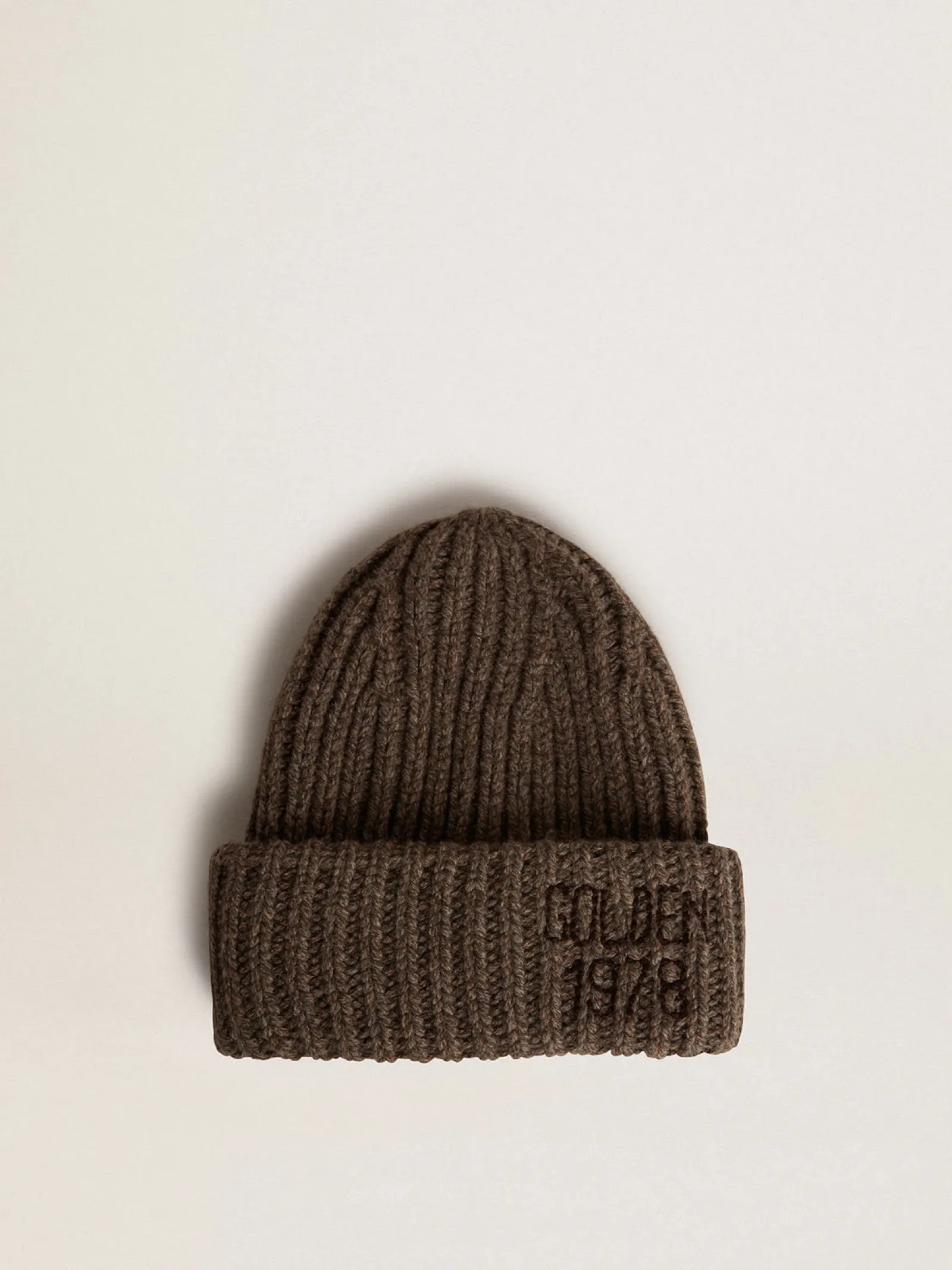 Best Golden Goose Gorro de lã mista de caxemira marrom cinza Coleção Journey