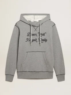 Store Golden Goose cotton sweatshirt with hood gray melange