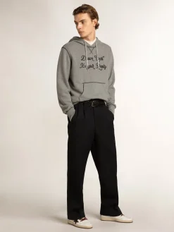 Store Golden Goose cotton sweatshirt with hood gray melange