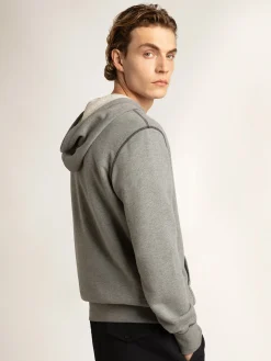 Store Golden Goose cotton sweatshirt with hood gray melange
